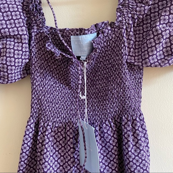 Hill House Athena Plum Purple Floral Jacquard - XS - NWT - Picture 3 of 6